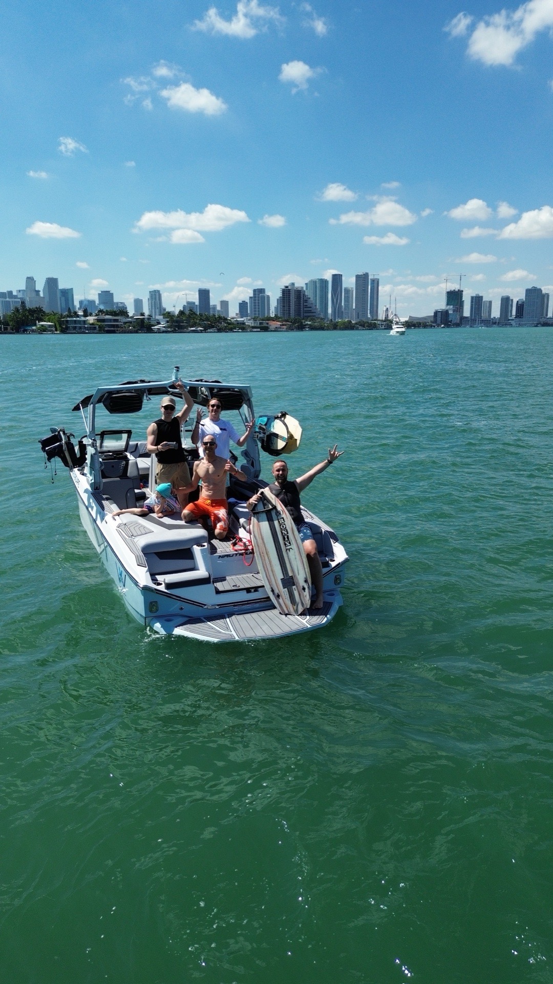 Aerial view of Miami water near the marina