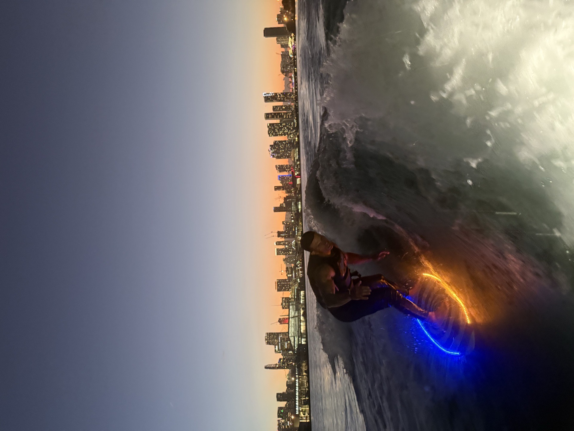 WakeXscape water-sports boat on Biscayne Bay